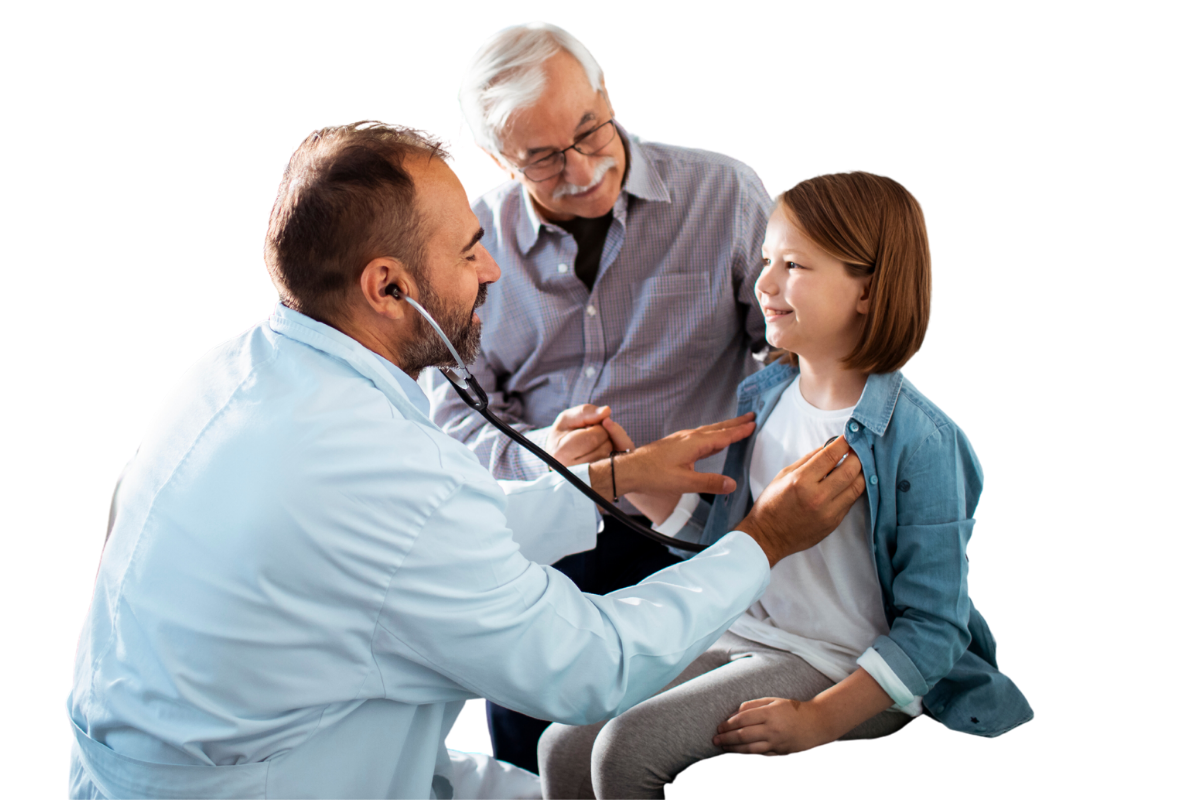 Doctor with Family - Health Insurance